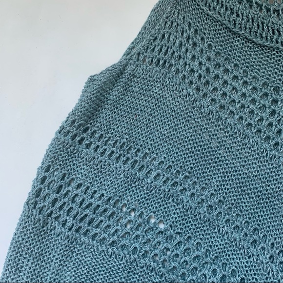 Free People Rhiannon Linen Open Knit Stitch Poncho size Small - Picture 11 of 11